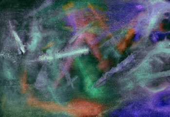 neon blue, green, and violet diagonal lines, strokes and streaks of watercolor paint, background