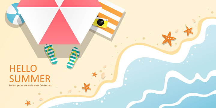 summer vacation vector design background, holiday , sea