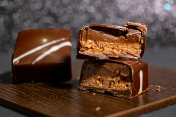 multicolored beautifully decorated handmade candies with fillings