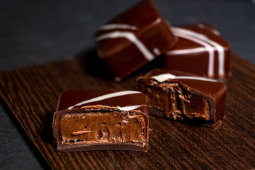 multicolored beautifully decorated handmade candies with fillings