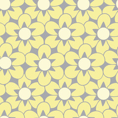 Yellow and grey abstract floral design Background vector pattern