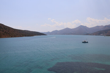 Sublime bay of Spinalonga in Crete, Greece