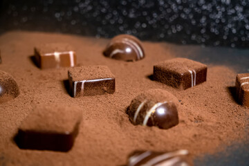 multicolored beautifully decorated handmade candies with fillings