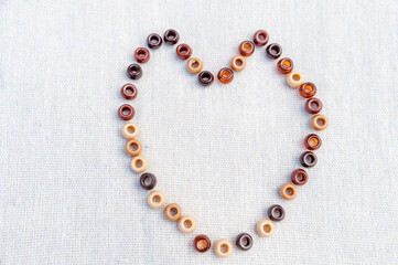 London, United Kingdom, March, 06, 2021: The contour of the heart made of meads
