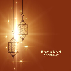 shiny ramadan kareem greeting card template design