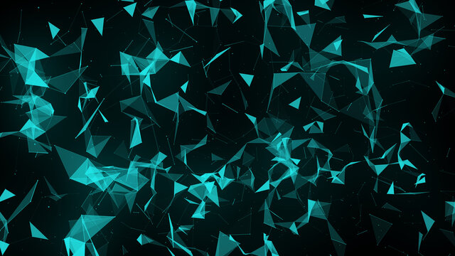 Digital Plexus background. Technology blue background. From a tangle of lines, points, and triangles. Concept of engineering, digital and scientific ways to visualize data. Technology Network Data