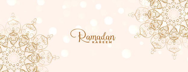 islamic mandala decorative ramadan kareem or eid mubarak banner