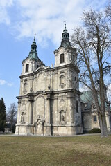 Fototapeta na wymiar The Cistercian Archiopath and the Church of Wincenty Kadłubek in Jędrzejów in Małopolska, the Oldest Cistercian Monastery in Poland,