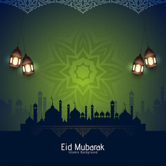Artistic Eid Mubarak Islamic festival religious background design