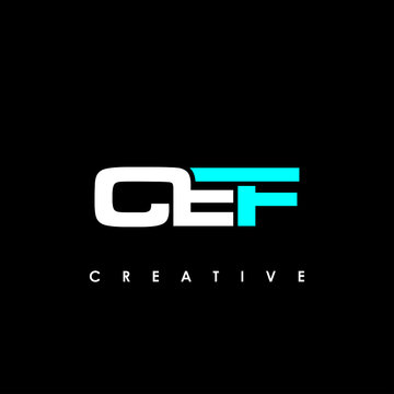CEF Letter Initial Logo Design Template Vector Illustration