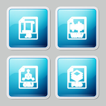 Set line JS file document, WAV, OBJ and PSD icon. Vector