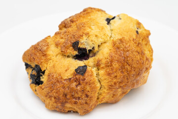 Delicious Homemade Blueberry Scone with a White Background