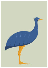 cute emu vector illustration