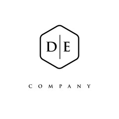 initial DE logo design vector