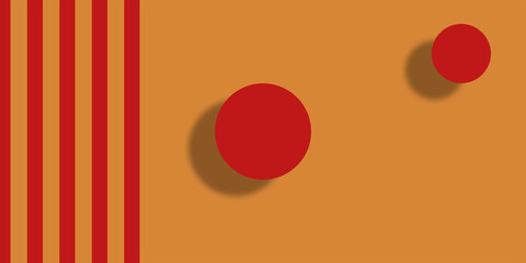 Red circles and lines on a orange background. Background texture