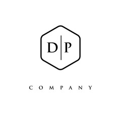 initial DP logo design vector