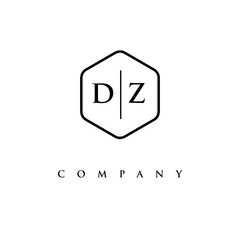 initial DZ logo design vector