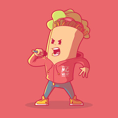 That is a Wrap vector illustration. Food, music, funny design concept.