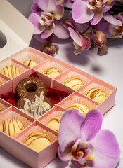 multicolored beautifully decorated handmade candies with fillings