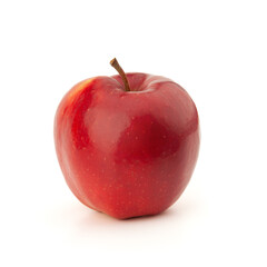 Red apple on a white background with a shadow.