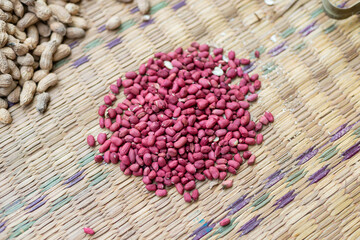 Lots of red and brown peanuts