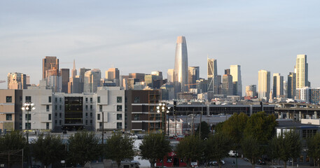Fototapeta na wymiar San Francisco Financial District Panorama as seen from Potrero Hill.
