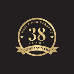 38th year anniversary logo design template