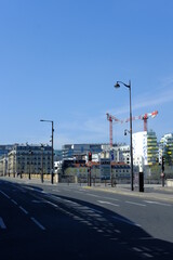A view of the bercy bridge and the streets of Paris. March 2021, Paris.