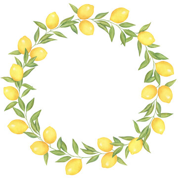 Watercolor Lemon Wreath