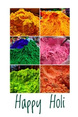 Holi colours on display in the market