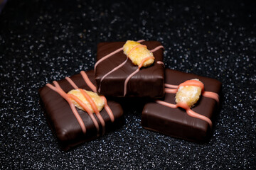 multicolored beautifully decorated handmade candies with fillings