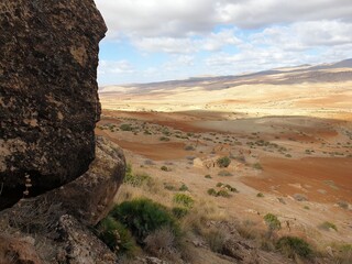 Destroyed abandoned farms in the old mountain heights

