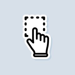 Click mouse pointer sticker. Clicking finger icon, cursor. Hand pointer, clicking icons. Vector on isolated white background. EPS 10