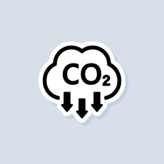 Co2 sticker. Carbon Dioxide Emissions icon or logo. co2 emissions. Vector on isolated white background. EPS 10