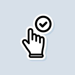 Cursor sticker. Clicking hand cursor icon. Clicking finger icon, hand pointer. Vector on isolated white background. EPS 10