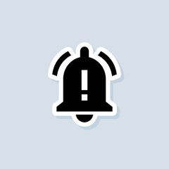 Notification sticker. Bell notification and sound icons. Notification bell icon for incoming inbox message. Bell ring for alarm clock. Vector on isolated white background. EPS 10