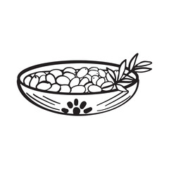 plate with olives, hand drawn doodle vector 