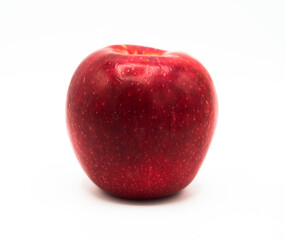Red apple close up with white background 