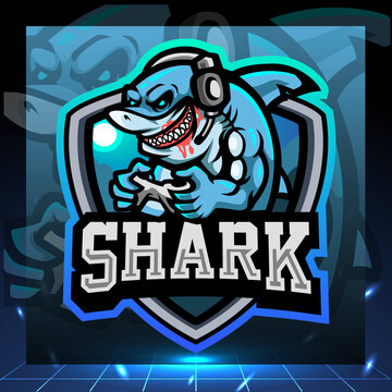 Shark gaming mascot. esport logo design