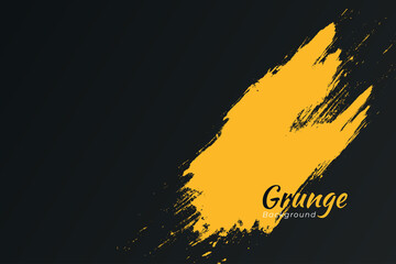 Abstract black yellow grunge background. Drop ink, painting texture.