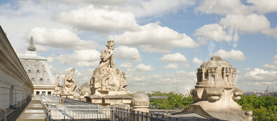   View of the city from the top floor of the Louvre Museum