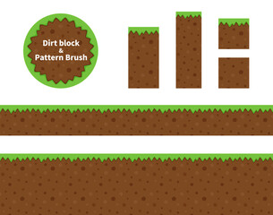 横スクロールゲームの草の地面 イラスト素材 Wall Mural ふわぷか