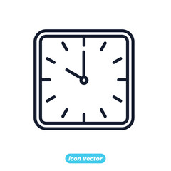 clock time icon. clock time symbol template for graphic and web design collection logo vector illustration