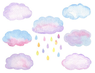 Watercolor Clouds Set