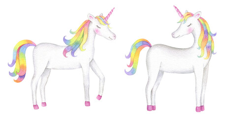 Watercolor Unicorns Illustrations © Kristina Saidova