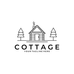 cottage logo minimalist vector line art design illustration