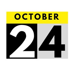October 24 . flat daily calendar icon .date ,day, month .calendar for the month of October
