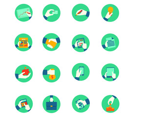 Business set vector icon.  Editable stroke. Linear style sign for use on web design and mobile apps, logo. Symbol illustration. Pixel vector graphics - Vector