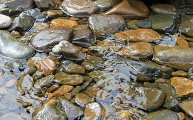 Rocks in a river close up