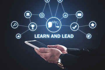 Learn and Lead. Business concept